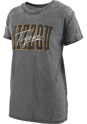 Pressbox Missouri Tigers Womens Black Burnout Everest Short Sleeve T-Shirt