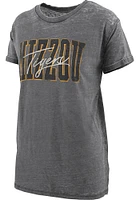Pressbox Missouri Tigers Womens Black Burnout Everest Short Sleeve T-Shirt