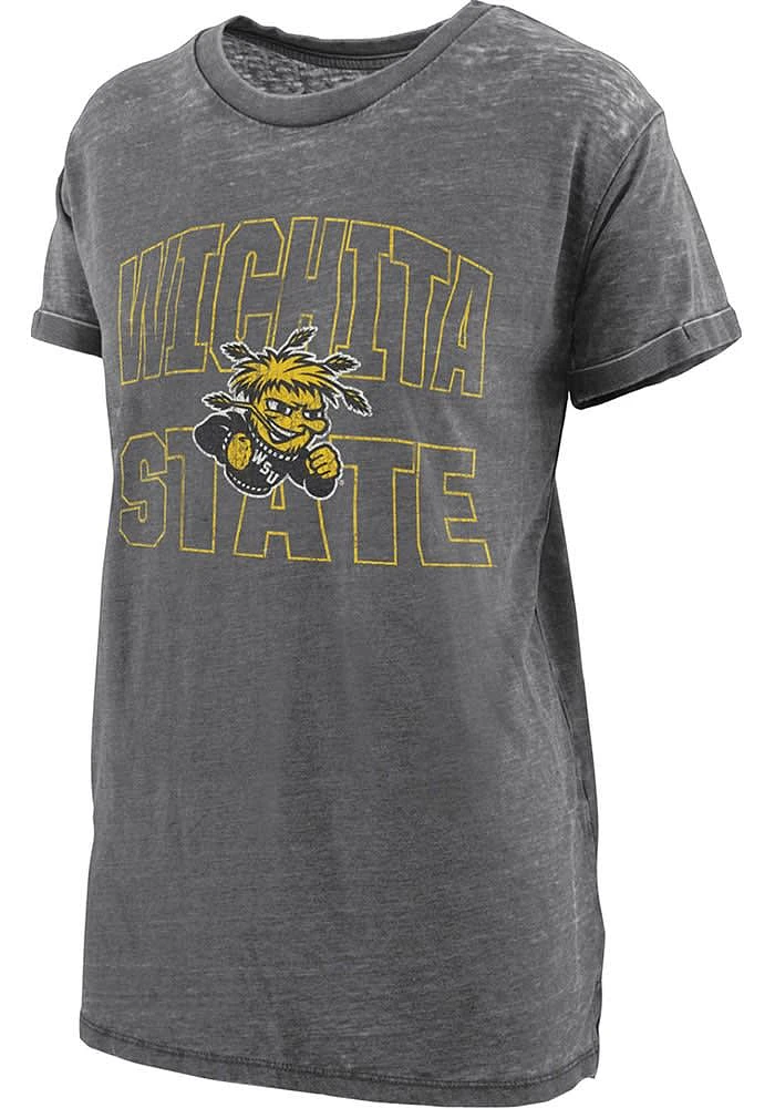 Pressbox Wichita State Shockers Womens Black Burnout Maxine Short Sleeve T-Shirt