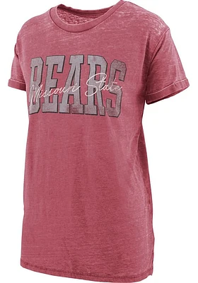 Pressbox Missouri State Bears Womens Maroon Burnout Everest Short Sleeve T-Shirt