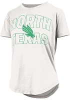 Pressbox North Texas Mean Green Womens White Rounded Bottom Maxine Short Sleeve T-Shirt
