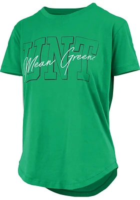 Pressbox North Texas Mean Green Womens Kelly Rounded Bottom Everest Short Sleeve T-Shirt