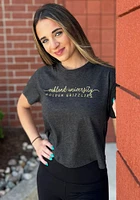 Pressbox Oakland University Golden Grizzlies Womens Black Burnout Valdosta Crop Short Sleeve T-Shi..