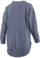 Pressbox Michigan Wolverines Womens Blue Burnout Bakersfield Poncho Crew Sweatshirt