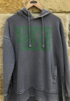 Pressbox North Texas Mean Green Womens Grey Burnout Marni Hooded Sweatshirt