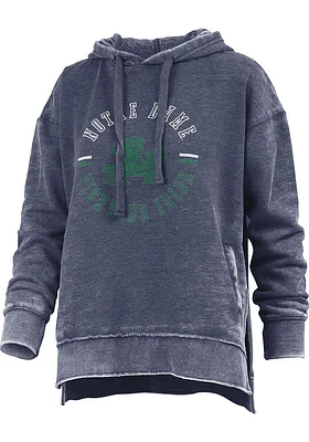 Pressbox Notre Dame Fighting Irish Womens Navy Blue Burnout Challenger Hooded Sweatshirt