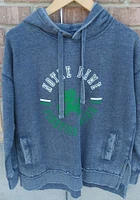 Pressbox Notre Dame Fighting Irish Womens Navy Blue Burnout Challenger Hooded Sweatshirt