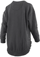 Pressbox Oakland University Golden Grizzlies Womens Black Burnout Bakersfield Poncho Crew Sweatshi..