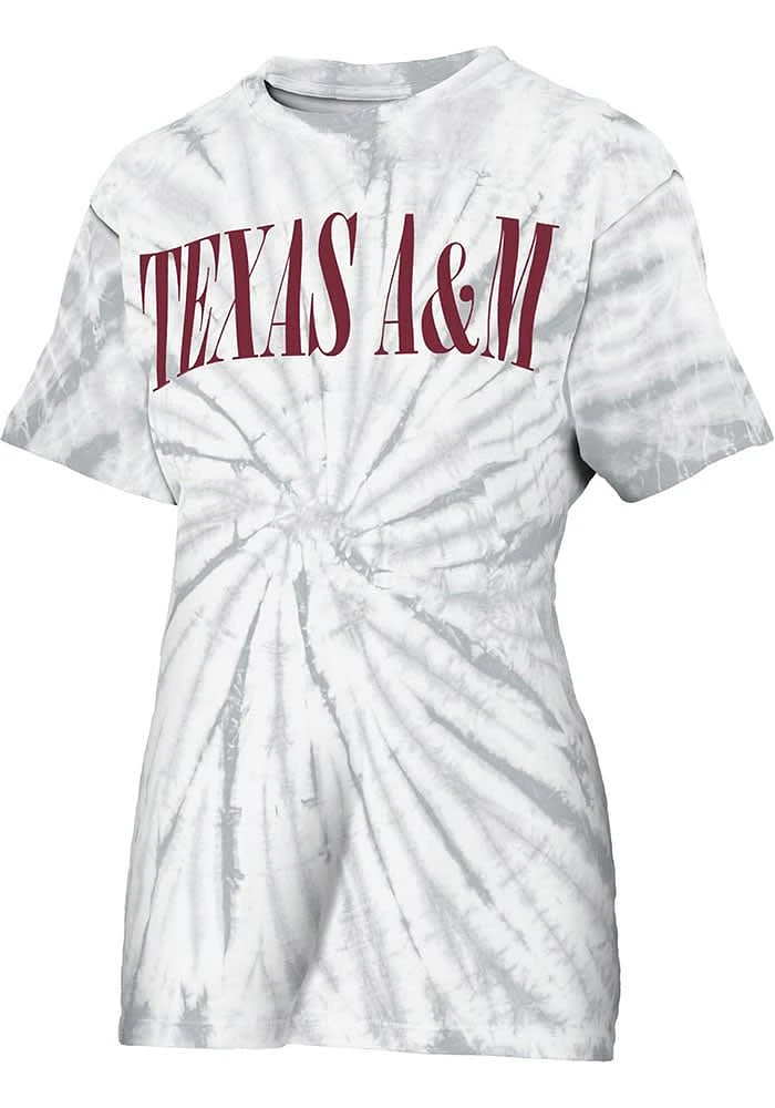 Pressbox Texas A&M Aggies Womens Grey Tie Dye Showtime Short Sleeve T-Shirt