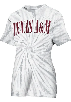 Pressbox Texas A&M Aggies Womens Grey Tie Dye Showtime Short Sleeve T-Shirt