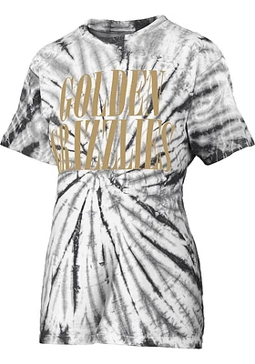 Pressbox Oakland University Golden Grizzlies Womens Black Tie Dye Showtime Short Sleeve T-Shirt