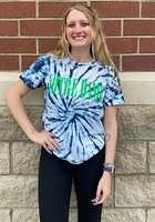 Pressbox Notre Dame Fighting Irish Womens Navy Blue Tie Dye Showtime Short Sleeve T-Shirt