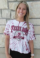 Pressbox Texas A&M Aggies Womens Maroon Tie Dye Gibraltar Crop Short Sleeve T-Shirt