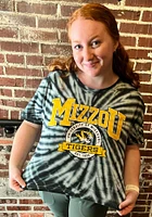 Pressbox Missouri Tigers Womens Black Tie Dye Gibraltar Crop Short Sleeve T-Shirt