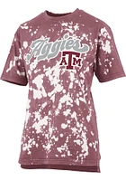 Pressbox Texas A&M Aggies Womens Maroon Bleach Wash Bonanza Short Sleeve T-Shirt