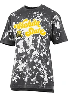 Pressbox Wichita State Shockers Womens Black Bleach Wash Bonanza Short Sleeve T-Shirt