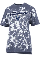 Pressbox Villanova Wildcats Womens Navy Blue Bleach Wash Bonanza Short Sleeve T-Shirt