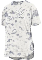 Pressbox Penn State Nittany Lions Womens Navy Blue Cloud Dye Poncho Short Sleeve T-Shirt