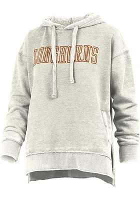 Pressbox Texas Longhorns Womens Ivory Burnout Marni Hooded Sweatshirt