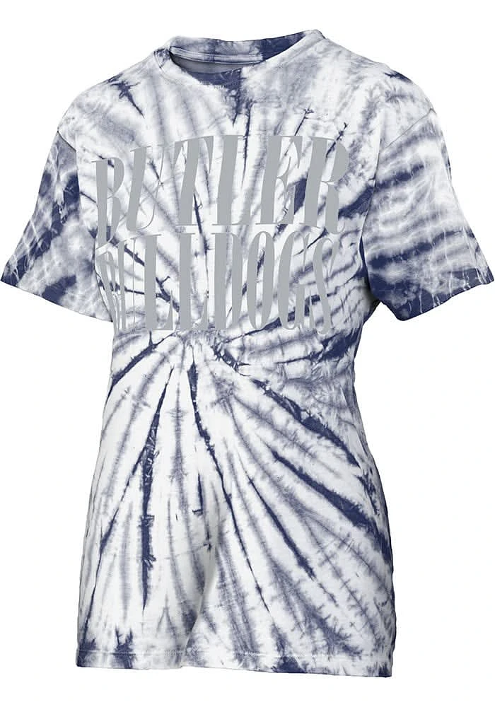 Pressbox Butler Bulldogs Womens Navy Blue Tie Dye Showtime Short Sleeve T-Shirt