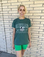 Pressbox Cleveland State Vikings Womens Green Burnout Maxine Short Sleeve T-Shirt