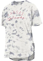 Pressbox Kansas Jayhawks Womens Navy Blue Cloud Dye Poncho Short Sleeve T-Shirt