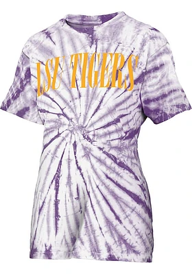 Pressbox LSU Tigers Womens Purple Tie Dye Showtime Short Sleeve T-Shirt