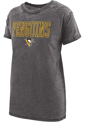 Pittsburgh Penguins Womens Black Boyfriend Short Sleeve T-Shirt