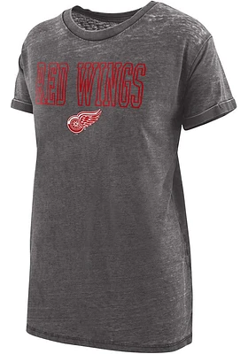 Detroit Red Wings Womens Black Boyfriend Short Sleeve T-Shirt