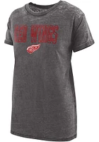 Detroit Red Wings Womens Black Boyfriend Short Sleeve T-Shirt