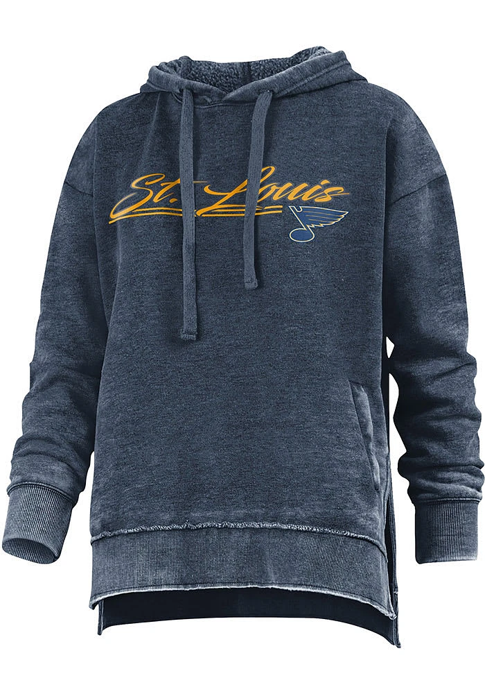 St Louis Blues Womens Navy Blue Poncho Hooded Sweatshirt