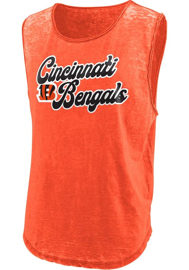 Cincinnati Bengals Womens Orange Wash Tank Top