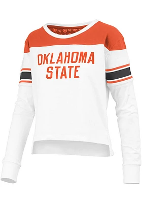 Pressbox Oklahoma State Cowboys Womens White Kaia LS Tee