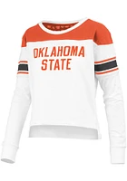 Pressbox Oklahoma State Cowboys Womens White Kaia LS Tee