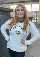 Pittsburgh Penguins Womens Ivory Cuddle Crew Sweatshirt