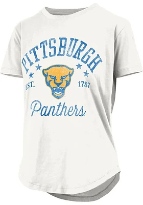 Pressbox Pitt Panthers Womens White Jade Short Sleeve T-Shirt