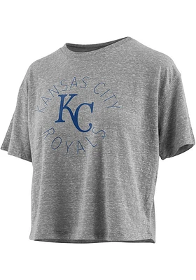 Kansas City Royals Womens Grey Knobi Short Sleeve T-Shirt