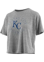 Kansas City Royals Womens Grey Knobi Short Sleeve T-Shirt