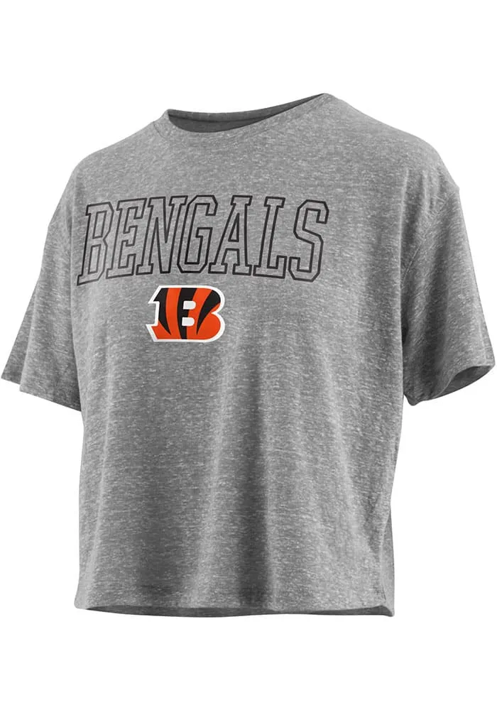 Cincinnati Bengals Womens Grey Knobi Short Sleeve T-Shirt