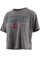 Cleveland Guardians Womens Grey Wordmark Knobi Short Sleeve T-Shirt