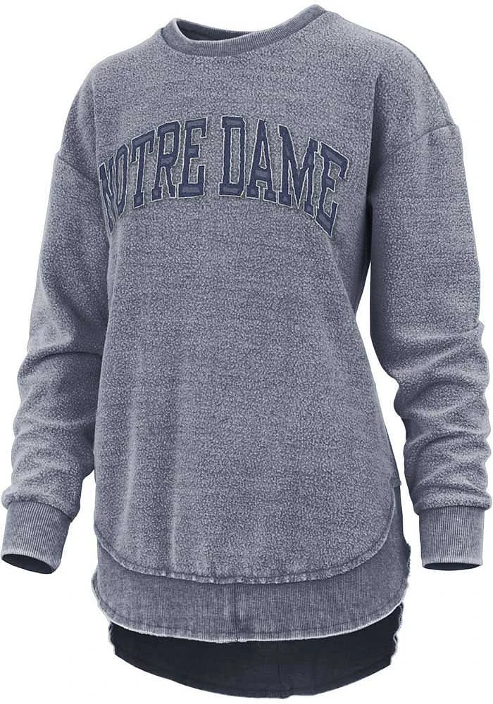 Pressbox Notre Dame Fighting Irish Womens Navy Blue Ponchoville Crew Sweatshirt