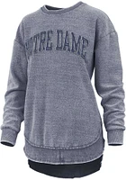 Pressbox Notre Dame Fighting Irish Womens Navy Blue Ponchoville Crew Sweatshirt