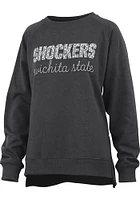 Pressbox Wichita State Shockers Womens Black Steamboat Crew Sweatshirt