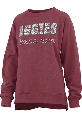 Pressbox Texas A&M Aggies Womens Maroon Steamboat Crew Sweatshirt