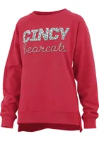 Pressbox Cincinnati Bearcats Womens Red Steamboat Crew Sweatshirt