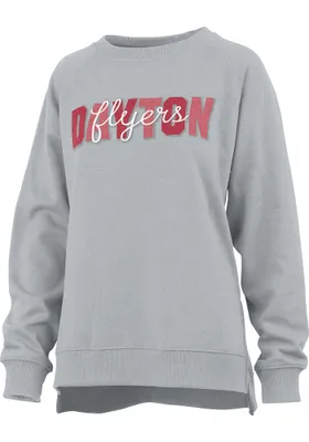 Pressbox Dayton Flyers Womens Grey Pinehurst Crew Sweatshirt