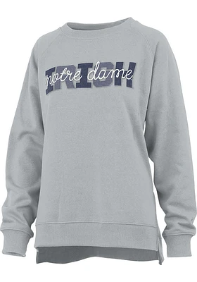 Pressbox Notre Dame Fighting Irish Womens Grey Pinehurst Crew Sweatshirt
