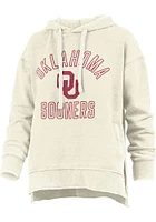 Pressbox Oklahoma Sooners Womens Ivory Marni Hooded Sweatshirt