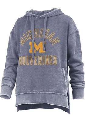 Pressbox Michigan Wolverines Womens Blue Marni Design Hooded Sweatshirt