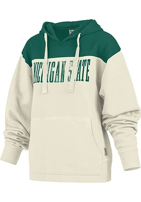Pressbox Michigan State Spartans Womens White Chicago Hooded Sweatshirt